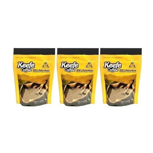 Keefe Coffee 100% Colombian freeze-dried 3oz pack with rich aroma for quick mornings