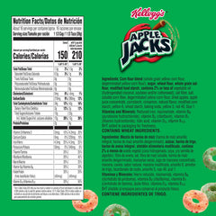 Close-up of Kellogg's Apple Jacks crunch and colorfully shaped loops
