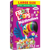 Kellogg's Froot Loops with Marshmallows cereal box ready for breakfast