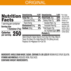 Kellogg's Frosted Mini-Wheats milk-ready cups for quick, fiber-rich mornings.