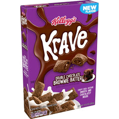 Kellogg's Krave Brownie Batter cereal in a bowl, chocolatey breakfast option