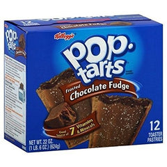 Kellogg's Pop-Tarts Frosted Chocolate Fudge pastries, individually wrapped for on-the-go snacking.