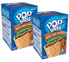 Kellogg's Pop-Tarts unfrosted brown sugar cinnamon box for quick breakfast.
