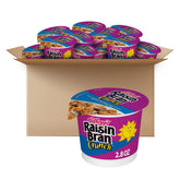 Kellogg's Raisin Bran Crunch cup top view, ideal for on-the-go breakfast.