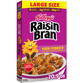Kellogg's Raisin Bran bowl with raisins and flakes for a high-fiber start