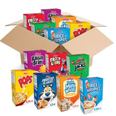Kellogg's variety-pack 48 boxes on a store shelf for quick breakfasts