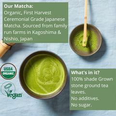 Kenko Tea Matcha cup served, smooth texture for an energizing ritual.