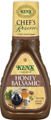 Ken's Steak House Chef's Reserve Honey Balsamic Dressing bottle ready for salads.