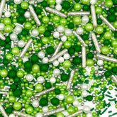 Kercky Sprinkles green-white-silver jimmies on cupcakes for festive decoration