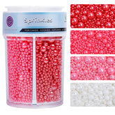 Kercky Valentines Sprinkles bottle front with four-color pearl mix for elegant cake decorating