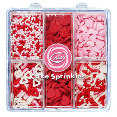 Kercky Valentines Sprinkles pink heart for festive decorating on cakes and cookies