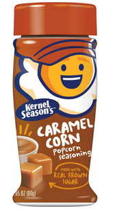 Kernel Season's caramel popcorn seasoning 3oz package ready to sweeten popcorn.