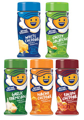 Kernel Season's Cheese Lovers set bottles shown together, ready to elevate popcorn with five bold flavors.