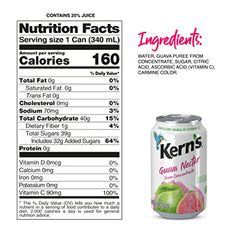 Kern's tropical nectar can with guava close-up, bold tropical flavor on the go.