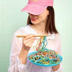 Kervan Bebeto Rainbow Laces decorating cupcakes with bright tangy flair.