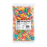 Kervan Bebeto sour neon worm gummies bulk bag for parties and gifting.