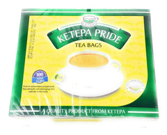 Ketepa Pride standard-pack tea bags closeup; premium Kenyan blend for bold aroma.