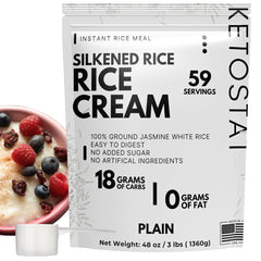 Ketostat Rice Cream plain bowl highlights a smooth texture for versatile breakfasts.