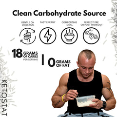 Ketostat Rice Cream scoop included demonstrates convenient serving for quick bowls.