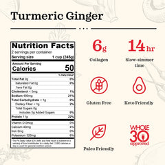 Kettle & Fire bone broth chicken turmeric ginger in a warm bowl ready to sip after a workout.