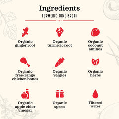Kettle & Fire bone broth turmeric ginger jar label highlights premium ingredients for keto meals.
