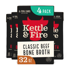 Kettle & Fire beef bone broth 4-pack ready for sipping and quick meals