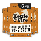 Kettle & Fire Mushroom Chicken Bone Broth bottle shows rich flavor for Keto meals.