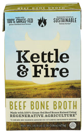 Kettle & Fire regenerative beef bone broth bottle for warming, comforting sips