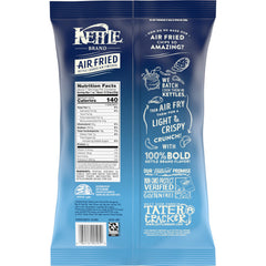Kettle Brand crisp chip texture closeup emphasizes satisfying crunch.