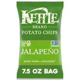 Kettle Brand Jalapeno kettle chips bag with bold flavor and real potato crunch.