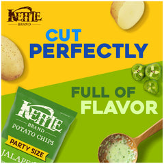Kettle Brand kettle-cooked crisp close-up showing hearty crunch in every bite.