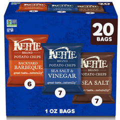 Kettle Brand Sea Salt 1oz bag showing classic crunch, ideal for on-the-go snacking