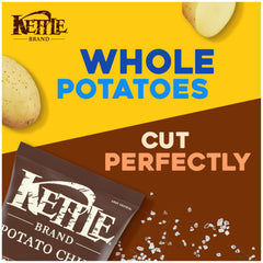 Kettle Brand Sea Salt Chips close-up, showcasing hearty kettle-crunch and seasoned texture.