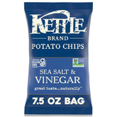 Kettle Brand Sea Salt and Vinegar bag on pantry shelf for quick snacking