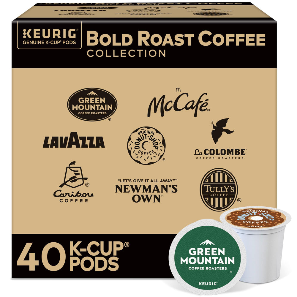 Keurig Bold Roast Collection 40-count pack front view for bold mornings.