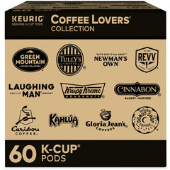 Keurig Coffee Lovers' Collection front display showcasing the 60-count sampler for quick variety.