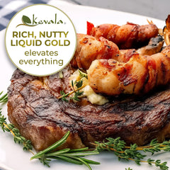 Kevala clarified butter ghee frying pan scene enables healthy, high-heat preparation.