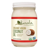 Kevala coconut oil in a glass jar for pure kitchen storage and everyday use.