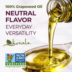 Kevala grapeseed oil high smoke point for cooking versatility.
