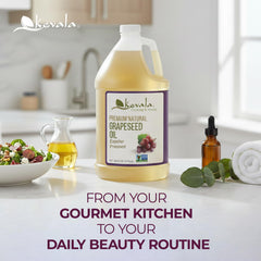 Close-up of Kevala grapeseed oil texture ideal for skincare.