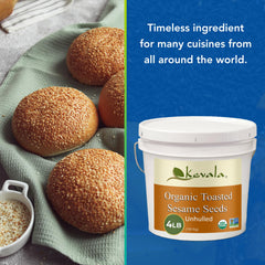Kevala sesame seeds sprinkled on salad for texture and nutty flavor