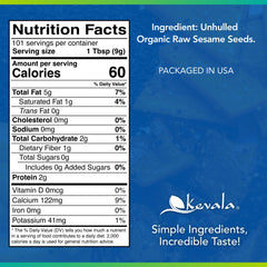 Close up of Kevala sesame seeds highlights natural texture ideal for dressings.