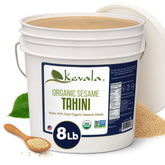 Kevala Organic Tahini bucket 8lb for bulk cooking and easy pantry storage