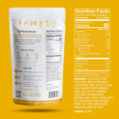 Kevin's Lemongrass Basil Sauce ingredient list highlights clean, non-GMO ingredients.