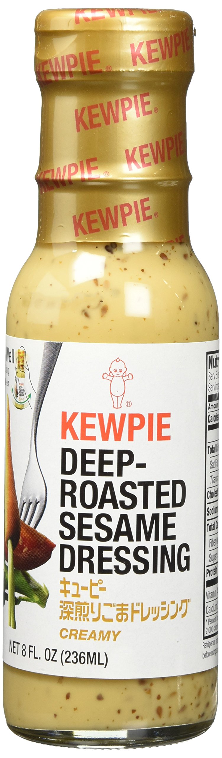 Kewpie deep-roasted sesame dressing bottle 8 oz for salads and dipping.