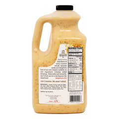 Close-up bottle label noting large 64 oz size and kosher, non-GMO status.