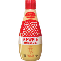 Kewpie Japanese Mayo bottle pour, showcasing rich umami mayo for sandwiches and dips.