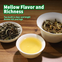 Steam rises from a hot cup of KHS White Tea, highlighting delicate floral notes.
