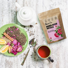 Rose petals from KHWAN'S TEA as a garnish for salads