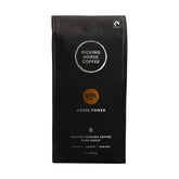 Kicking Horse 454 Horse Power ground coffee packshot highlights bold roast and velvety body.